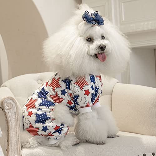 Image of CuteBone Small Dog Pajamas Shirt Stretchy Summer Puppy Pjs Soft Cat Onesies Pet Clothes for Daily Wear DA19XS