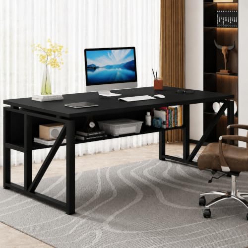 Image of Executive Desk for Home & Office| Executive Desk for Office, Laptop Table, Study Table, Modern Workstation | Black | DIY | 160x80 x75 CM