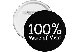 100% Made Of Meat Button Pin, Button Badge