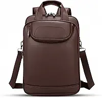 Mochila Couro Reforçada Executiva Grande Mochila para Notebook Trabalho Viagem Escola com Cabo de Aço Impermeável