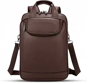 Mochila Couro Reforçada Executiva Grande Mochila para Notebook Trabalho Viagem Escola com Cabo de Aço Impermeável