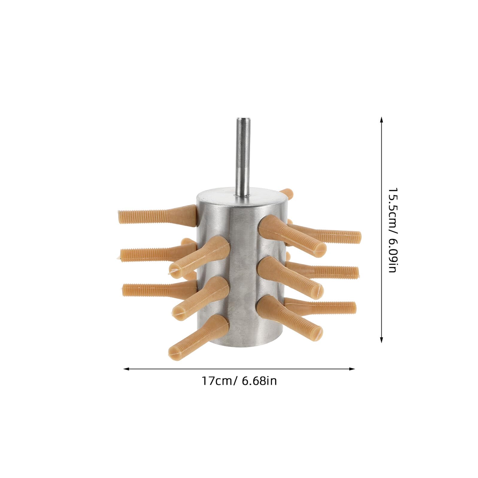 Spiumatrice Elettrica per Pollame 18 Finger in Acciaio Inox | Gomma e Finitura Argento, per Oche e Volatili, Uso in Piccole Aziende e Lavorazione Carne
