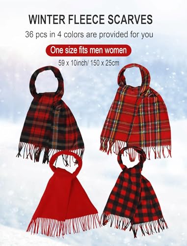 36 Pack Winter Scarves plaid scarf Warm Winter Scarf Bulk for Men Women Homeless Care Christmas2