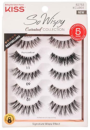 KISSLash Couture Faux Mink False Eyelashes Multipack, Celebrity Favorite Wispy Effect, Volume & Curl, Lash Extensions Look, Crisscross Pattern, Reusable, Cruelty Free, Contact Lens Friendly, 4-Pair