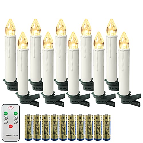 YARDIN LED Kerzen Weihnachtskerzen mit Fernbedienung 10 Stück...