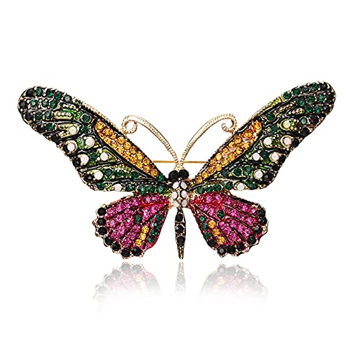 Bijoux colorés insectes broche animal perle et strass rétro pour robe et veste