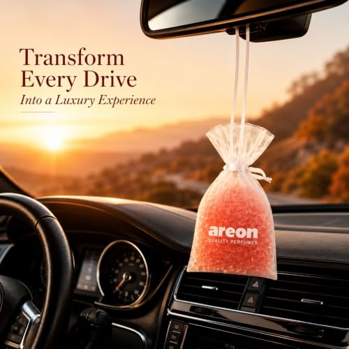 Image of AREON Pearls Apple & Cinnamon Hanging Air Freshener, Quality Perfume Pack 3 | Long Lasting Fragrance - Premium Quality Perfume - Eliminates Unpleasant Odors - Ideal for Car - Home - Office - Wardrobe