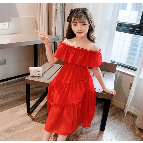 Big Kids Girls' Dress Strapless Knee Length Chiffon Long Maxi Dress Middle and Toddler Beach Dance Leotard for Girls4