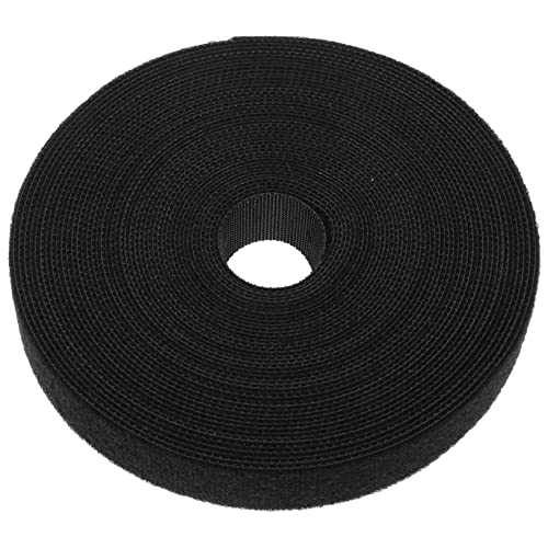 Happyyami Back Fastening Tape 10m/roll Black 2.0cm Hook Loop Sewing Tape Organizing and Fixing Strip for Cable Management