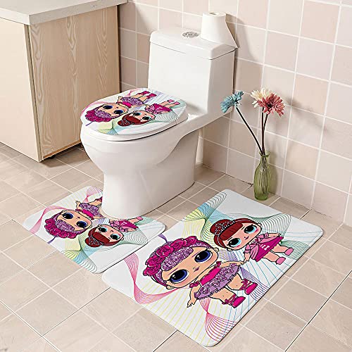 ZDDWLDL 4-Teilig Duschvorhang Set Mit Rutschfesten Teppichen Toilettendeckel Und Badematte Wasserdicht Farbfest Schimmel… – Bild 5