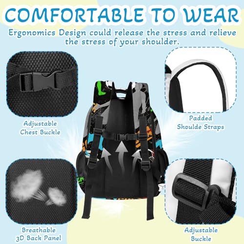 Soccer Backpack for Kids,School Bookbag Large Capacity Adjustable Bookbag Durable Lighting Multi Pockets School Bag Daypack Travel (Soccer-2)3