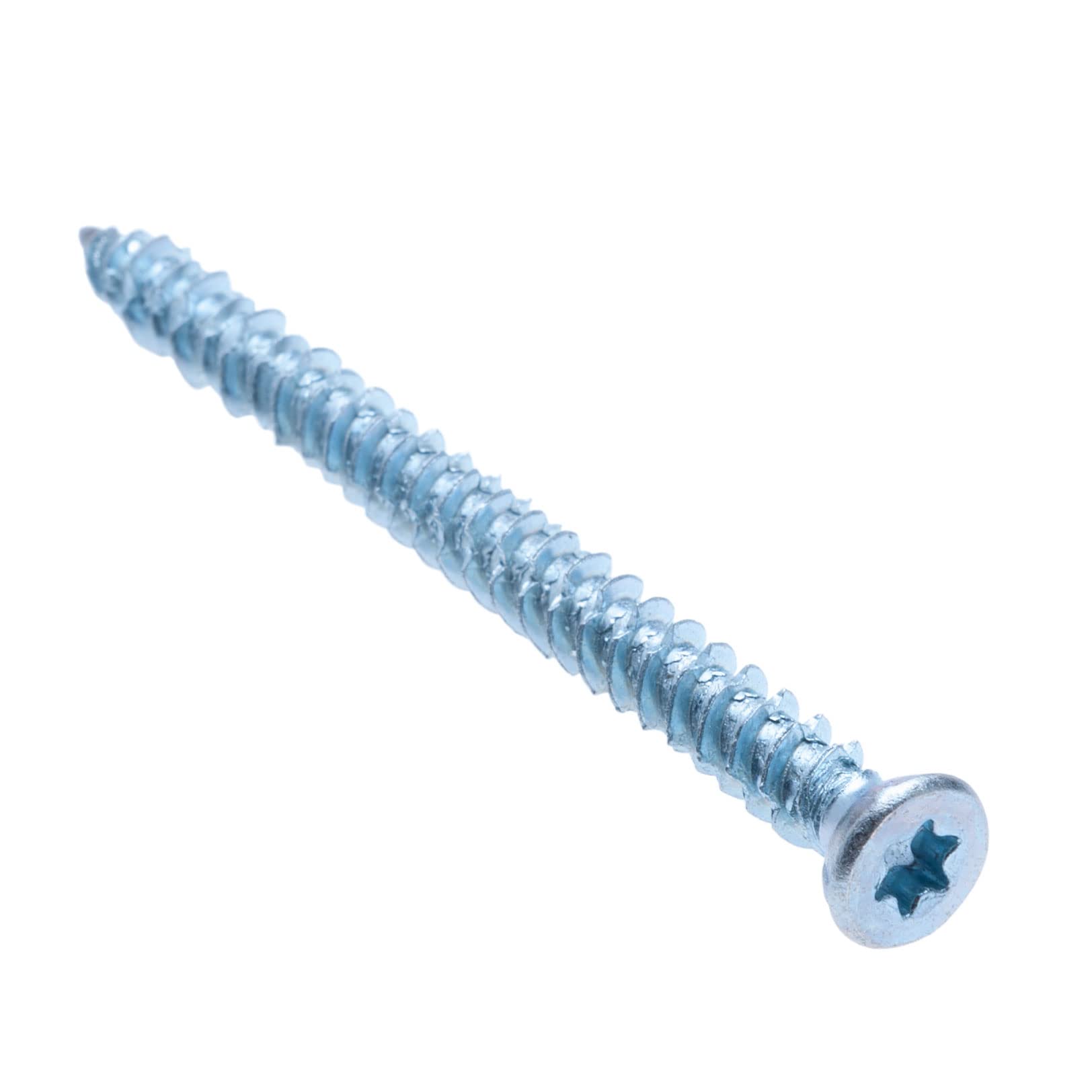 Betonrahmen Schrauben Torx-Kopf Tx30 und Selbstschneidendes Gewinde aus Gehärtetem Stahl Verzinkt (100er-Pack) Größe 7.5mm x 132 mm
