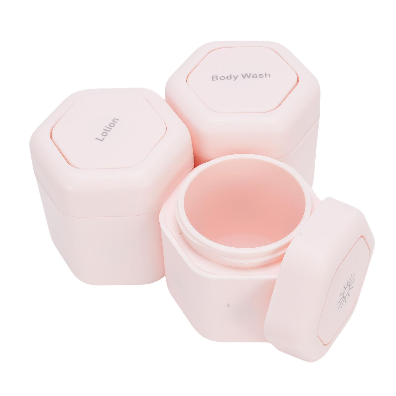 Fockety 3PCS Pojemniki Podróżne, Przeciek Wielokrotnego Upływu Słoiki Magnetyczne Szerokie Usta na Balsam do Mycia Ciała, z Plastikowym Wzorem do Podróży Niezbędne