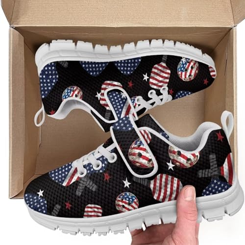Kids Pickleball Sneakers Size 11 to 15,Boys Girls Spring Jogging Shoes Breathable Athletic Shoes with One Strap3