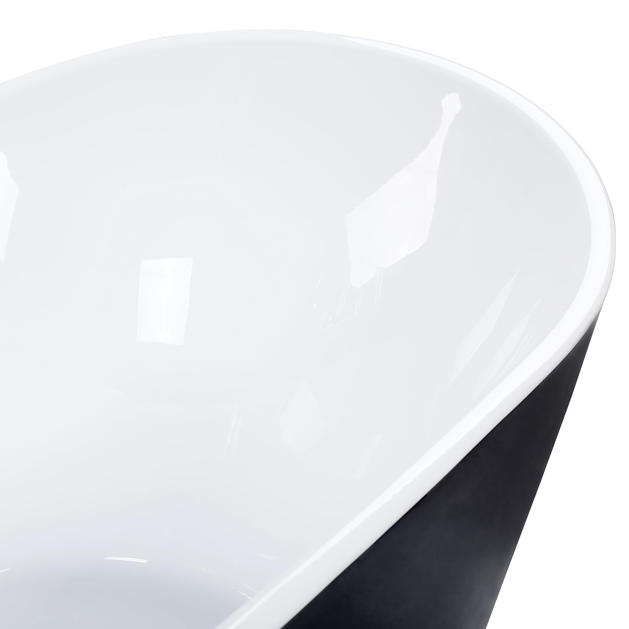 Bañera independiente de acrílico blanco negro con rebosadero 150 cm moderno Antigua