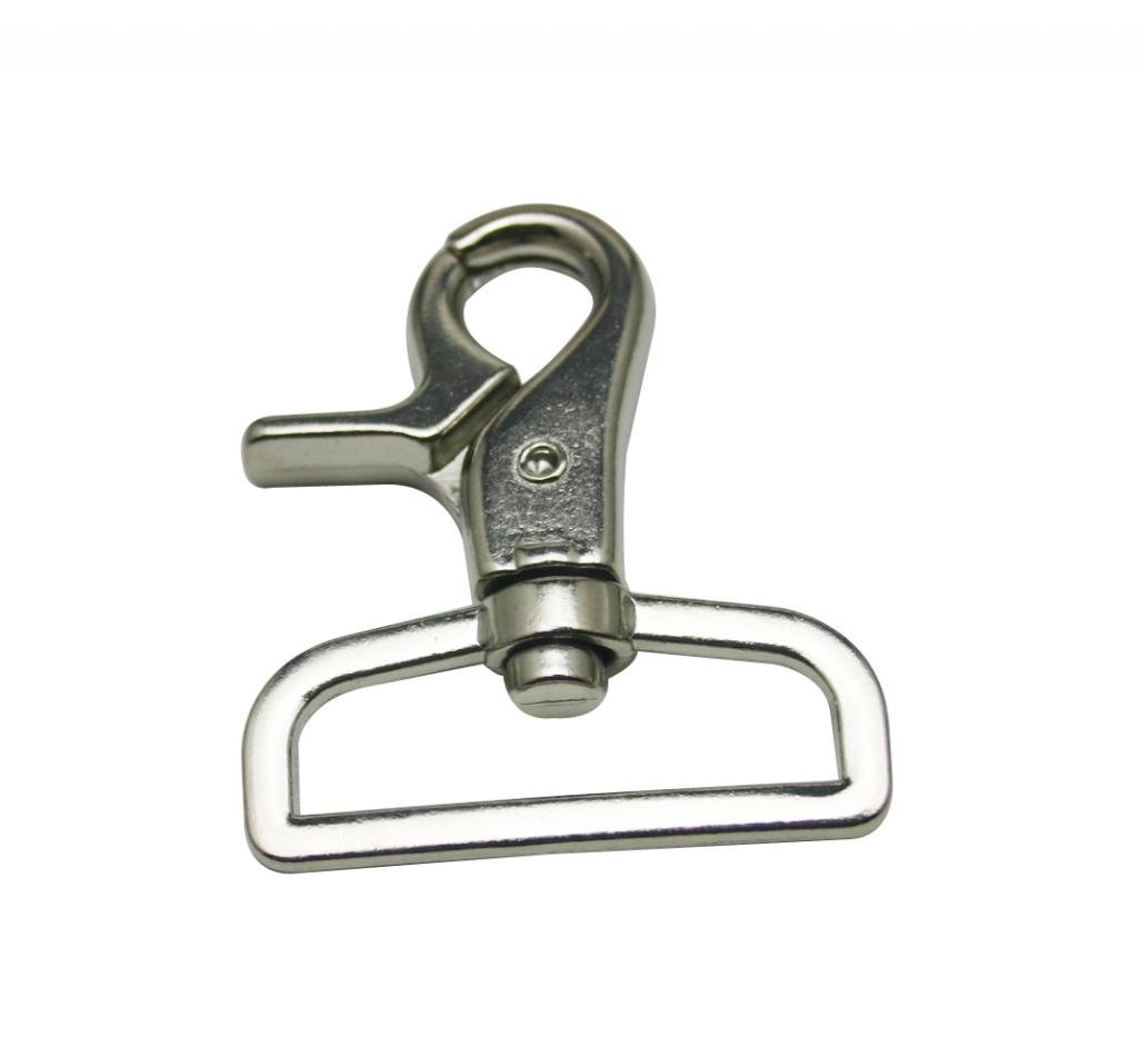 Generic Silvery 1.5 Inches Inside Diameter D-Ring Lobster Clasp Claw Swivel Eye Lobster Snap Clasp Hook for Strap Pack of 5