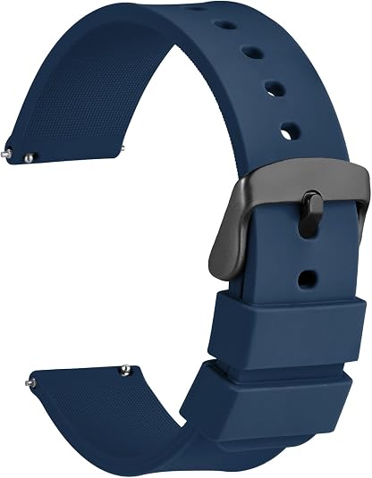 WOCCI Correa de Reloj de Silicona, Hebilla Negra de Acero Inoxidable