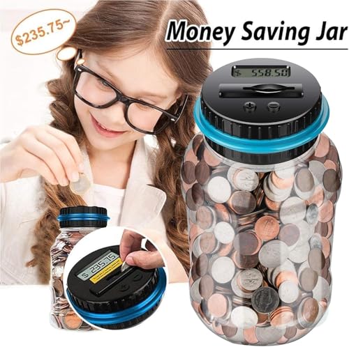Image of Piggy Bank，Saving Box for Girls and Boys，Money Bank for Kids ，Unbreakable Plastic Piggy Banks (Black)
