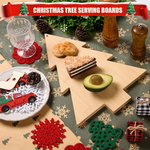 Tabla de Cortar de Bambú con Forma de Árbol de Navidad, Tabla Decorativa para Quesos y Embutidos, Ideal como Regalo para la Navidad o para una Fiesta de Inauguración de Hogar miniatura 5