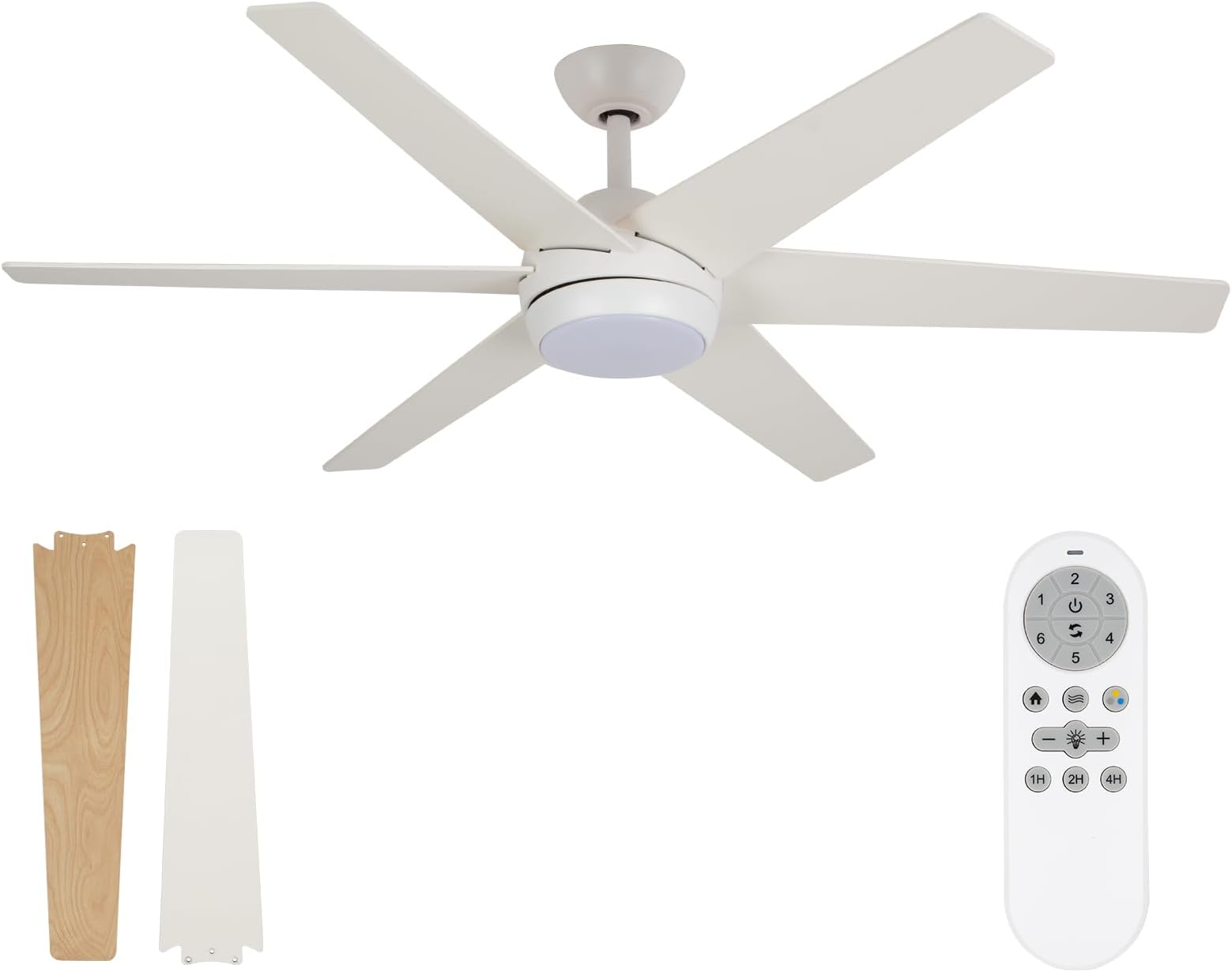 Hunter Fan 52 Inch White Indoor Ceiling Fan With Light Kit And Handheld Remote For Bedroom, Living Room/Family Room, Dining Room, Kitchen, Office (Certified Refurbished - View #6