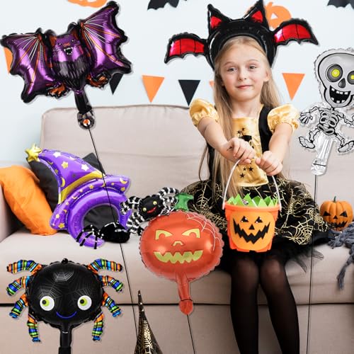 JSTHHTT Halloween Foil Balloons Set - 13 PCS Party Decorations, 6 PCS Mini Foil, Bat Balloons for Kids Party Decor - Image 4