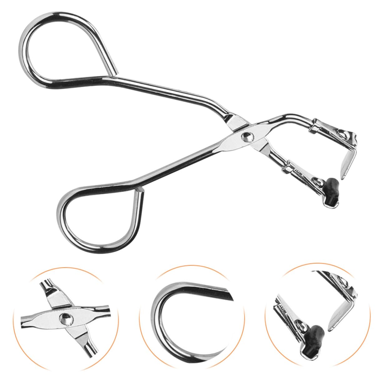Piegaciglia Leggero e Pratico Portatile Argento in Acciaio Inossidabile per Ciglia Curve e Voluminose per Trucco Quotidiano