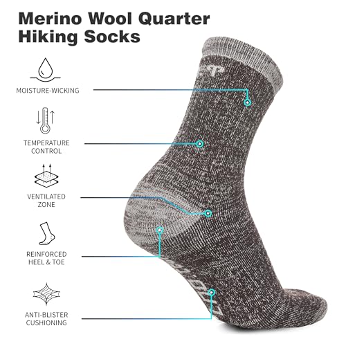Merino.tech Thin Merino Wool Socks for Women and Men - 2 Pack Merino Wool Running Socks Quarter Style2