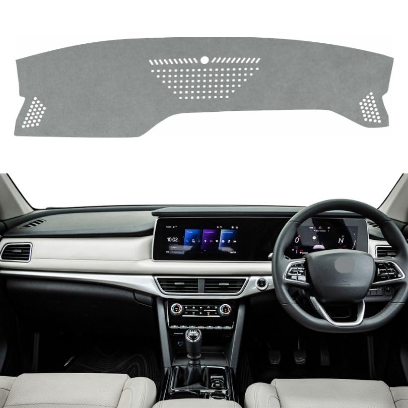 Image of Car Dashboard Cover Compatible with Mahindra XUV700 2021-2025 All Variants | Dustproof, UV Resistant | All-Weather Protection | Custom Fit Car Accessories (Gray)
