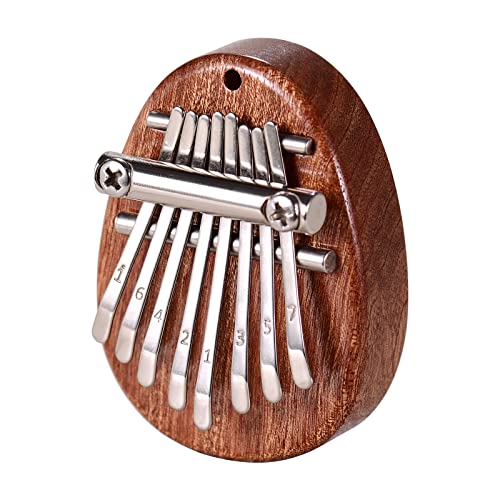 Qianderer Mini piano à pouce 8 touches Kalimba avec cordons, cadeau de Noël pour la famille, marron - Les Beatles, Paul McCartney, John Lennon, RIngo Starr, George Harrison Qianderer Mini piano à pouce 8 touches Kalimba avec cordons, cadeau de Noël pour la famille, marron