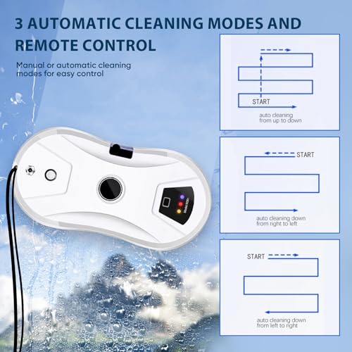 Jargrovs Scheibenwaschroboter, elektrischer Fensterwaschroboter mit Wasserspritzer, leistungsstarke Saugleistung 5600Pa, intelligenter Fensterputzroboter, elektrischer Fensterreiniger für glatte