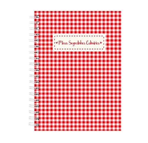 Caderno De Receitas Toalha Italiana Xadrez Vermelho E Branco