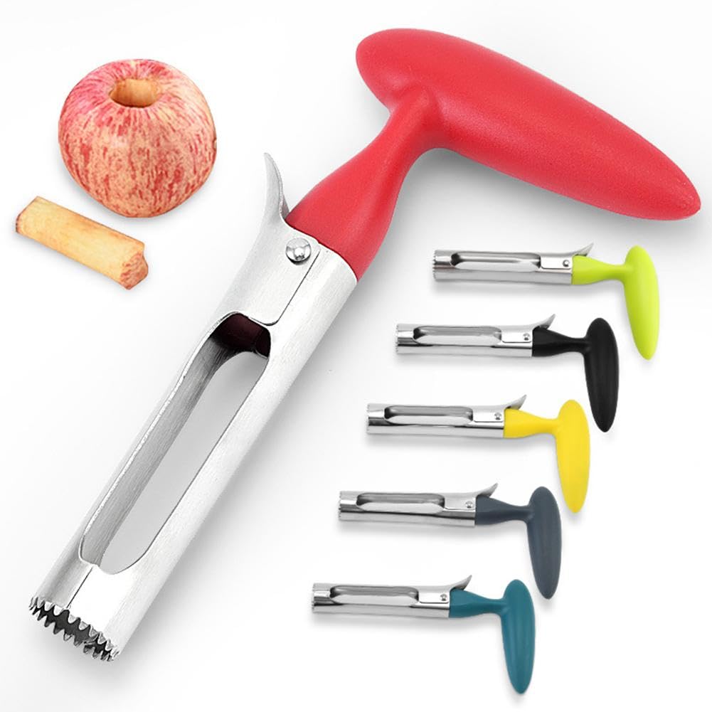Premium Apple Corer Tool - Stainless Steel Corers for Apple and Pear, Sturdy Apple Core Remover with Sharp Serrature, Core Fruits with Ease, Easy to Use & Clean (Red)