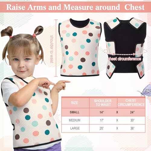 Image of Janmercy Kids Compression Vest Ages 2 to 9 Soft Adjustable Breathable Neoprene Comfort Vest for Boys Girls School Home Daily(Colorful Polka Dots,Small)