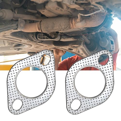 Image of 2 Inch 51mm Exhaust Gasket 2 Bolt for Muffler Flange Manifold High Temperature Graphite w /Fire Ring 2 Pcs