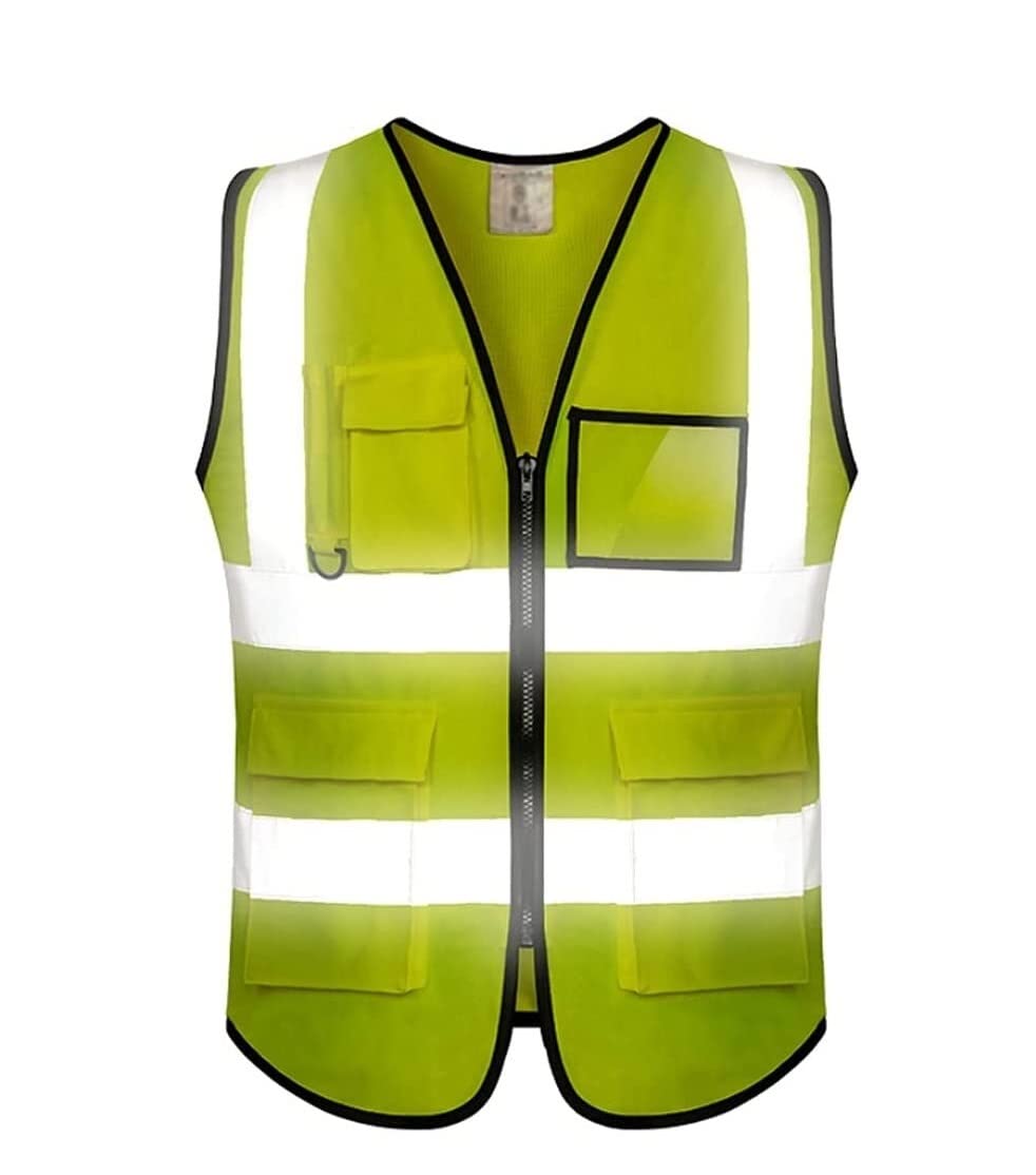 Warnwesten, Warnwesten, reflektierende Sicherheitswesten, Arbeitskleidung, Taschen mit reflektierenden Bändern, Verkehrs-Arbeitswesten, reflektierende Westen (A, XXL)