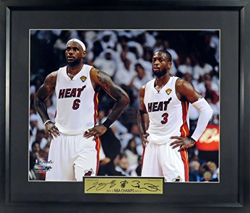 LeBron James & Dwayne Wade"Dynamic Duo" 11x14 Framed Photograph (Engraved Series)