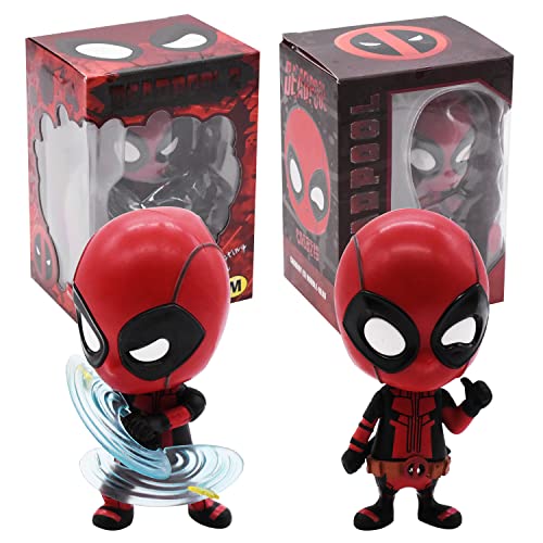 XRHOT Deadpool Figura, 2 Pcs Figura Deadpool Coleccionable, 10 CM Deadpool Cake Topper Figuras...