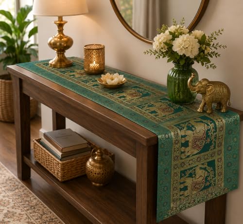 Elephant Good Luck Silk Table Cloth