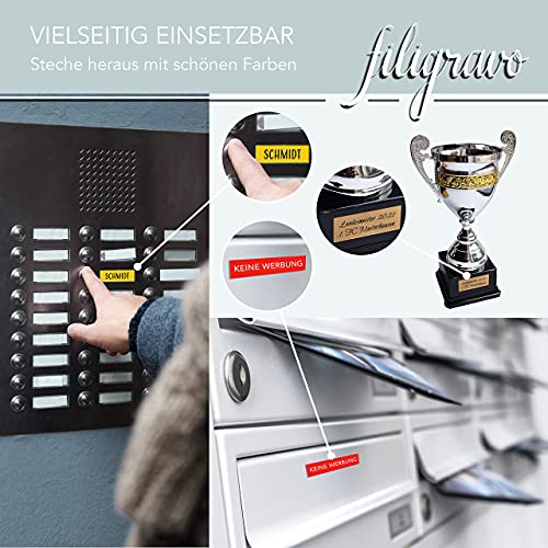 2 Stk Klingelschild selbstklebend - MADE IN GERMANY - Namensschild mit Gravur - Schild für Haustür und Briefkasten - Briefkastenschild wetterfest, Kunststoff – Bild 6