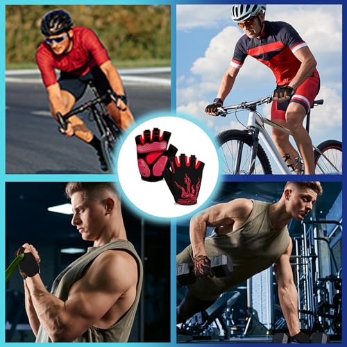 Image of MOREOK Shock-Absorbing Breathable Biking Cycling Gloves Half Finger Outdoor Sport Bicycle Gloves Mountain Road Bike Riding Gloves for Men and Women