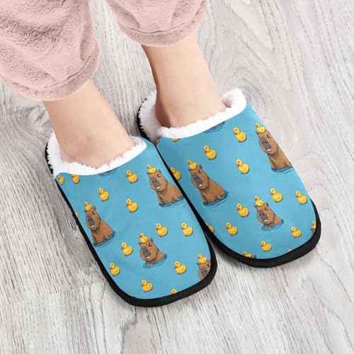 Blue Cute Capibara Slippers For Women Men Soft Memory Foam Non-Slip Animal Winter Indoor House Shoes Travel Slipper4