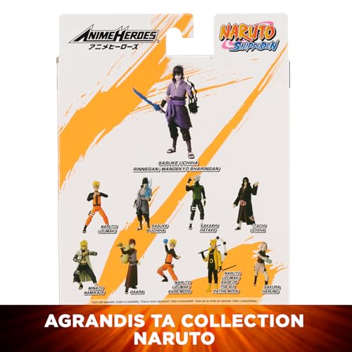 BANDAI - Anime Heroes - Naruto Shippuden - Figurine Sasuke Anime Heroes 17 cm - Uchiwa Sasuke Rinnegan/Mangekyo Sharingan - 36962