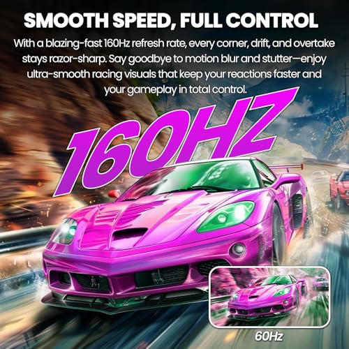 Image of CRUA 32'' 4K Gaming Monitor 160Hz, UHD 3840x2160 IPS Screen, Height /Pivot /Swivel /Tilt Adjustable Vertical Monitor, Support FreeSync, Built-in Speakers, 120% sRGB, PIP /PBP, HDMI 2.0 & DP 1.4-Black