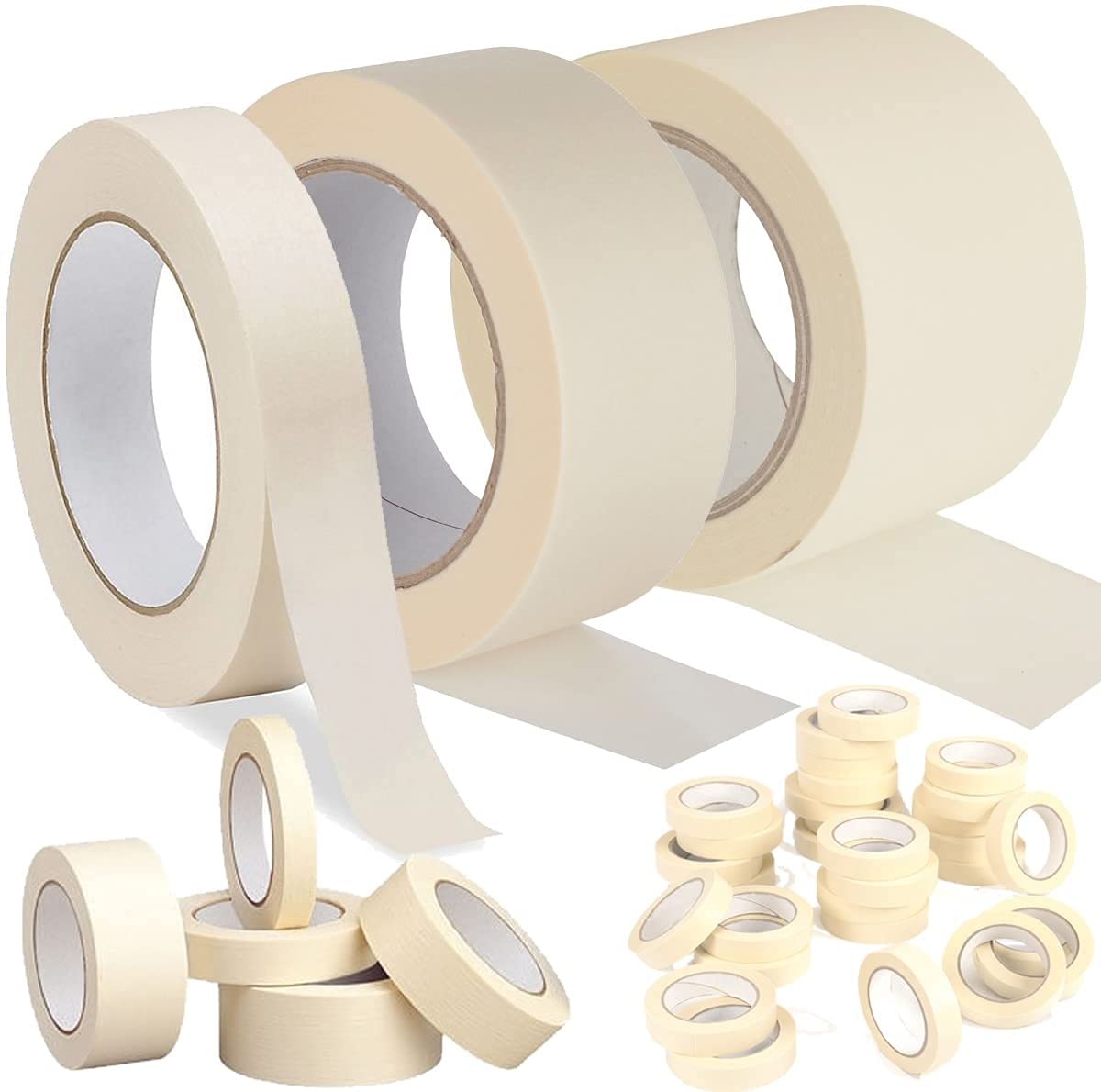 Cinta adhesiva para decoración de carrocería, ideal para paredes pintadas (25 mm x 50 m, 72 rollos (caja)