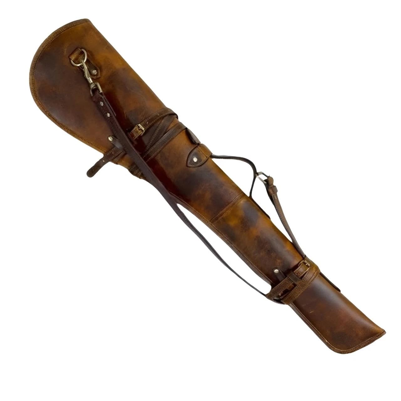 Fodero per fucile da 83 cm, realizzato a mano, in vera pelle, 017