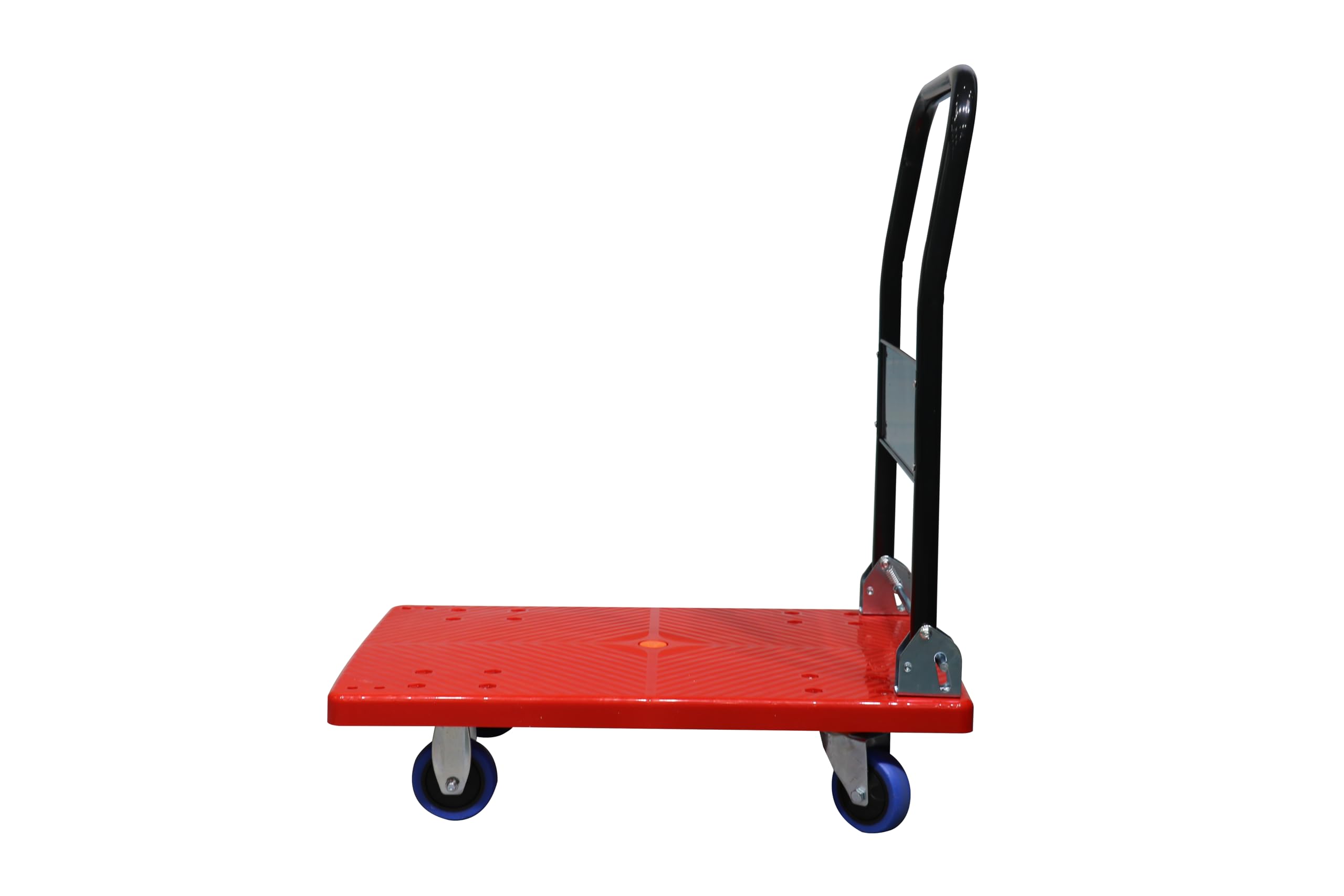 Folding Platform Trolley, Heavy Duty Hand Sack Cart Push Truck Mute Folding Rolling Flatbed Cart 360 Degree Swivel Wheels Foldable Handle (150KG) (87x57x90cm)