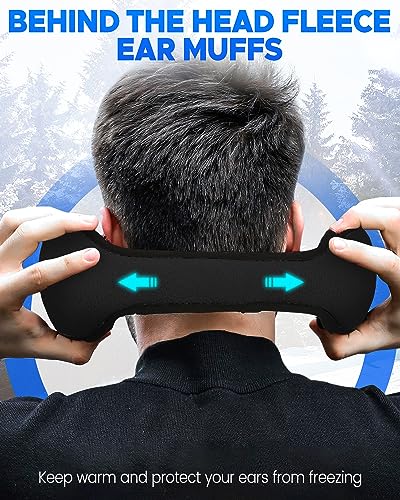 venswell winter ear muffs for men women fleece ear warmers for cold weather running-behind the head earmuffs adjustable