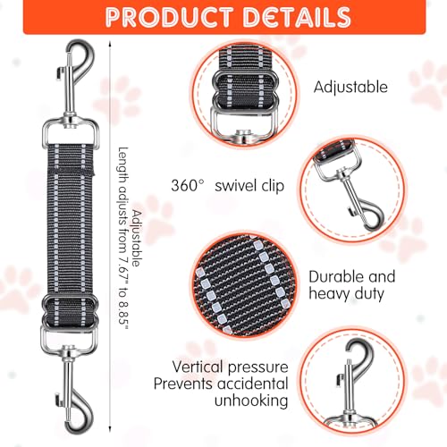Kurzführer Hund 2 Stück Hundeleine Kurz Hundehalsband Clips Verstellbarer Haustier Welpenhalsband Nylon Hundesicherungsverschluss Clip Geschirrverbinder Doppelseitiger Hundesicherungsverschluss Clip