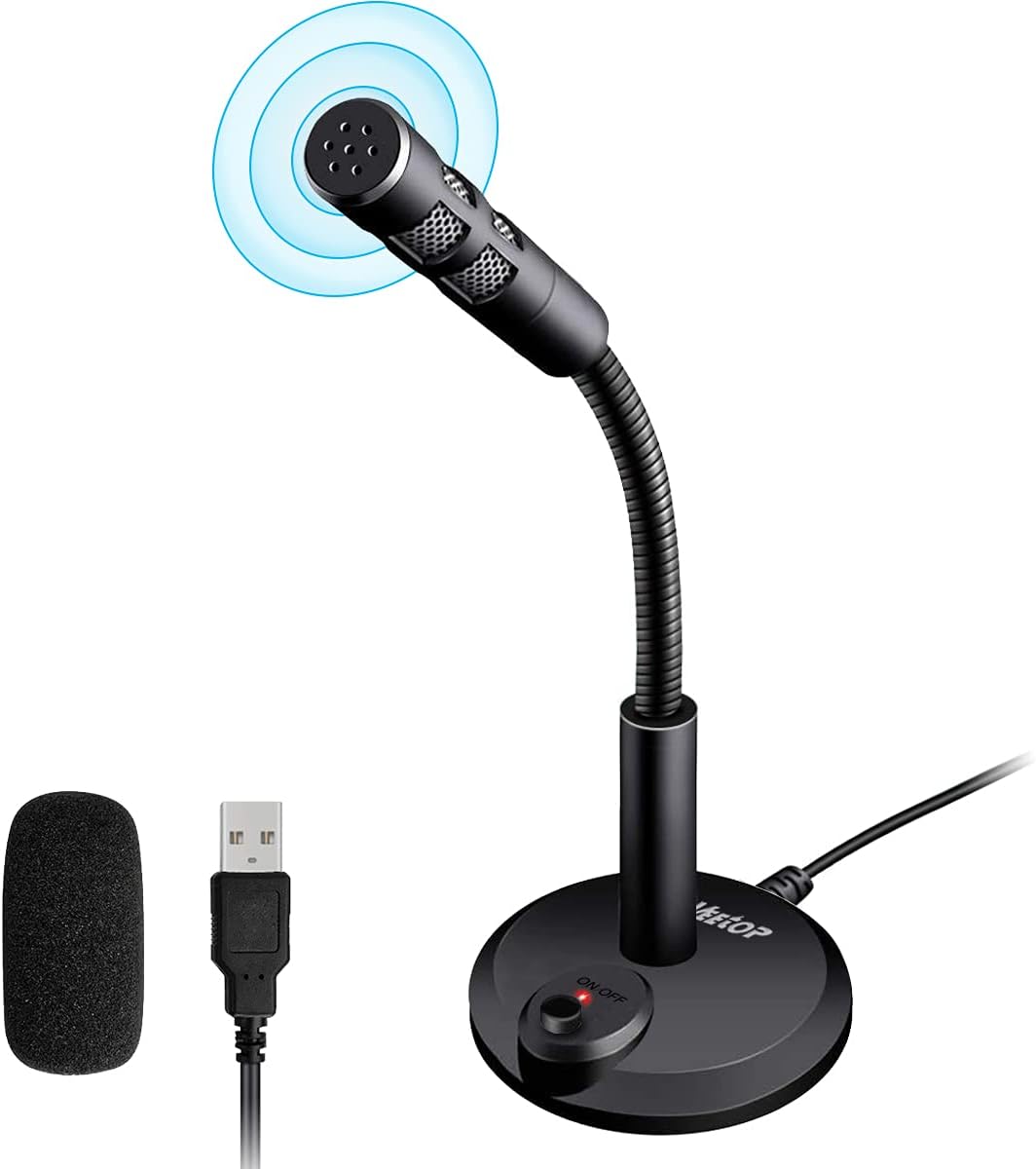 Veetop USB Microphone, Omnidirectional USB Computer Microphone, USB PC