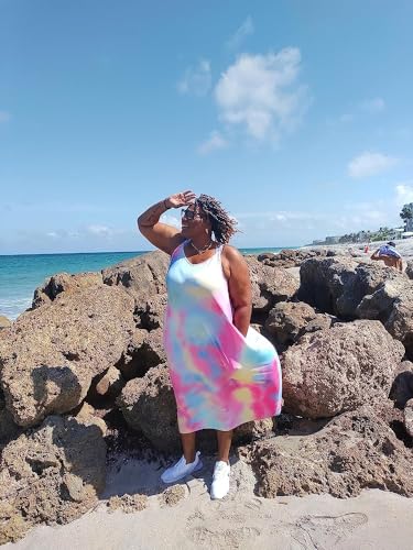 Image of YeGine Oversize Tshirt Dress Plus Size Short Sleeve Maxi Dress with Pockets